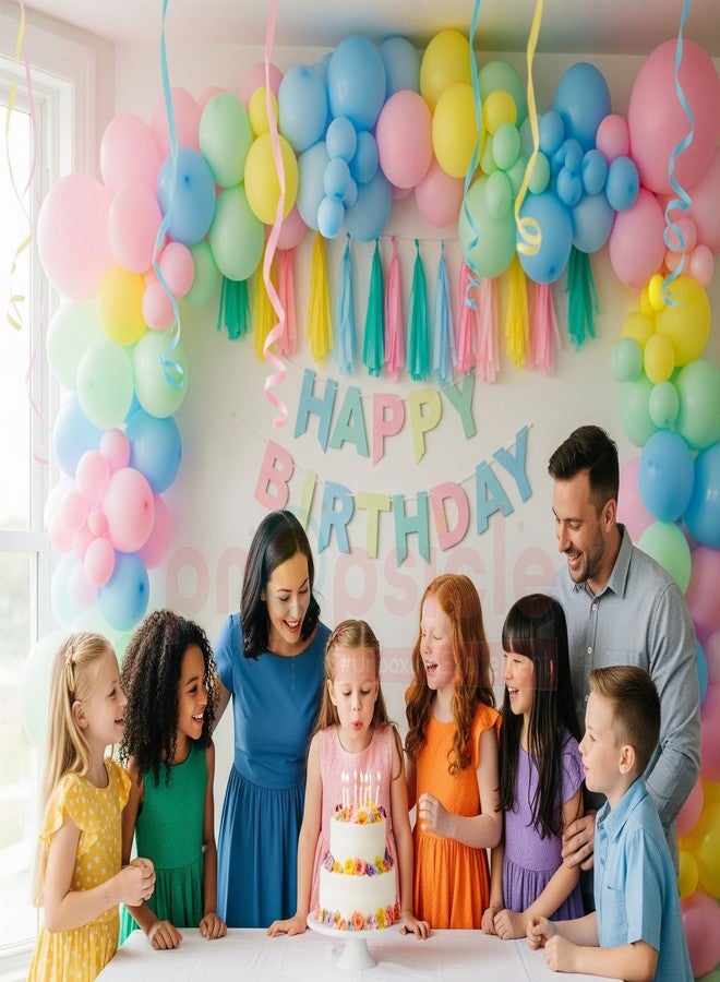 بروبسيكل مجموعة بالونات بروبسيكل، 50 بالونًا بألوان الباستيل، 12 بوصة - عبوة بالونات متعددة الألوان لتزيين أعياد الميلاد، وحفلات استقبال المولود، وحفلات الترحيب بالمولود، وحفلات الأميرات والأمراء، والأقواس، والباقات - Image 2